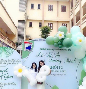 Trường THPT Việt bắc - Background trang trí Lễ Tổng Kết tại bình dương
